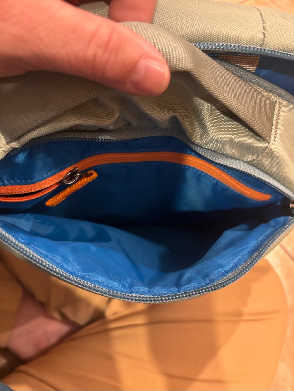cotopaxi sage green backpack with blue trim - Picture 6 of 6